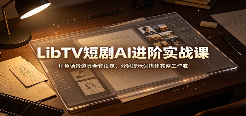 LibTV短剧AI进阶实战课：角色场景道具全套设定，分镜提示词搭建完整工作流网创吧-网创项目资源站-副业项目-创业项目-搞钱项目网创吧