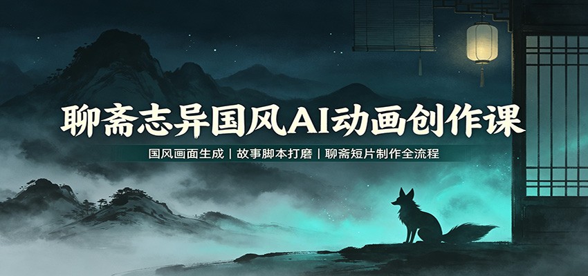 聊斋志异国风AI动画创作课：国风画面生成，故事脚本打磨，聊斋短片制作全流程网创吧-网创项目资源站-副业项目-创业项目-搞钱项目网创吧