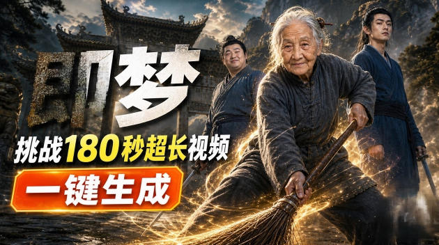 即梦挑战180秒超长视频!一键生成3分钟电影?完整制作流程详细分享!网创吧-网创项目资源站-副业项目-创业项目-搞钱项目网创吧