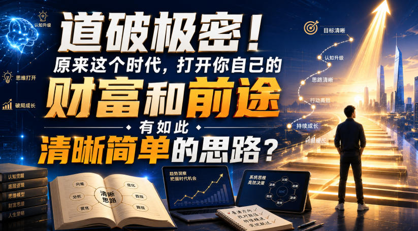 公众号灏泽异谈付费文：道破极密！原来这个时代，打开你自己的财富和前途，有如此清晰简单的思路？！网创吧-网创项目资源站-副业项目-创业项目-搞钱项目网创吧