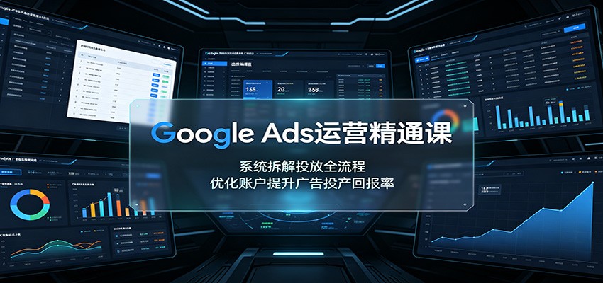 Google Ads运营精通课：系统拆解投放全流程，优化账户提升广告投产回报率网创吧-网创项目资源站-副业项目-创业项目-搞钱项目网创吧