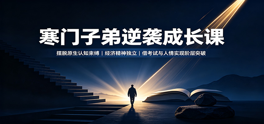 寒门子弟逆袭成长课：摆脱原生认知束缚，经济精神独立，借考试与人情实现阶层突破网创吧-网创项目资源站-副业项目-创业项目-搞钱项目网创吧