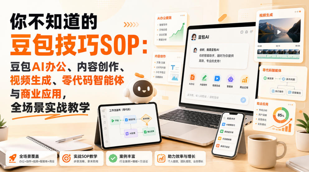 你不知道的豆包技巧SOP：豆包AI办公、内容创作、视频生成、零代码智能体与商业应用，全场景实战教学网创吧-网创项目资源站-副业项目-创业项目-搞钱项目网创吧