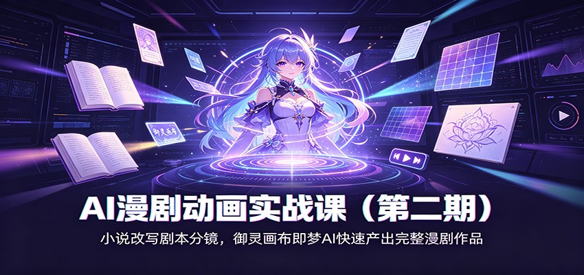 AI漫剧动画实战课（第二期)：小说改写剧本分镜，御灵画布即梦AI快速产出完整漫剧作品网创吧-网创项目资源站-副业项目-创业项目-搞钱项目网创吧