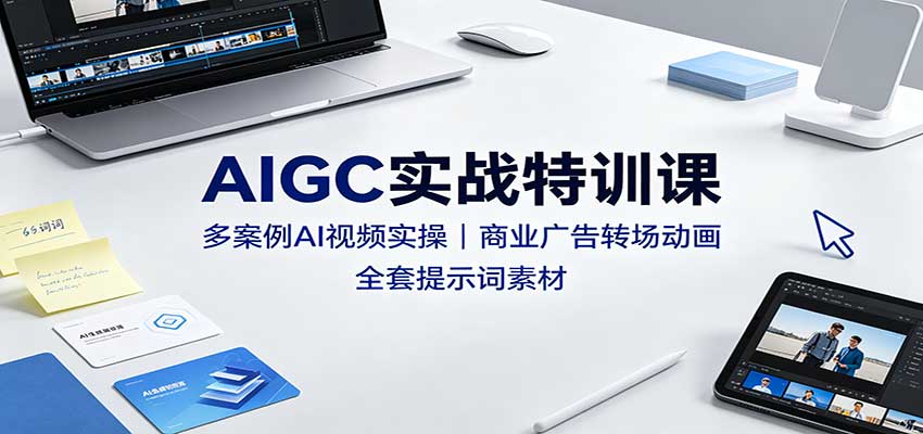 AIGC实战特训课:多案例AI视频实操,商业广告转场动画,全套提示词素材网创吧-网创项目资源站-副业项目-创业项目-搞钱项目网创吧