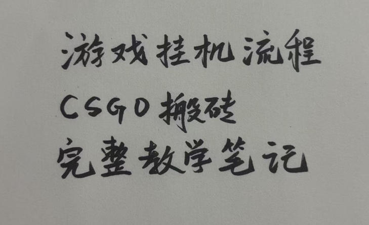 游戏挂G全流程笔记分享,CSGO游戏搬砖,小白看了当天学会见收益【揭秘】网创吧-网创项目资源站-副业项目-创业项目-搞钱项目网创吧