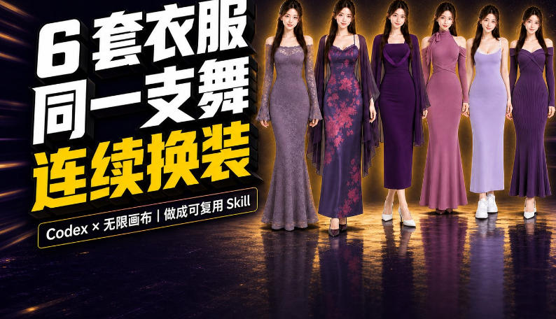 同一支舞,6套衣服按顺序切换:我把服装换装视频做成了一个Skill网创吧-网创项目资源站-副业项目-创业项目-搞钱项目网创吧