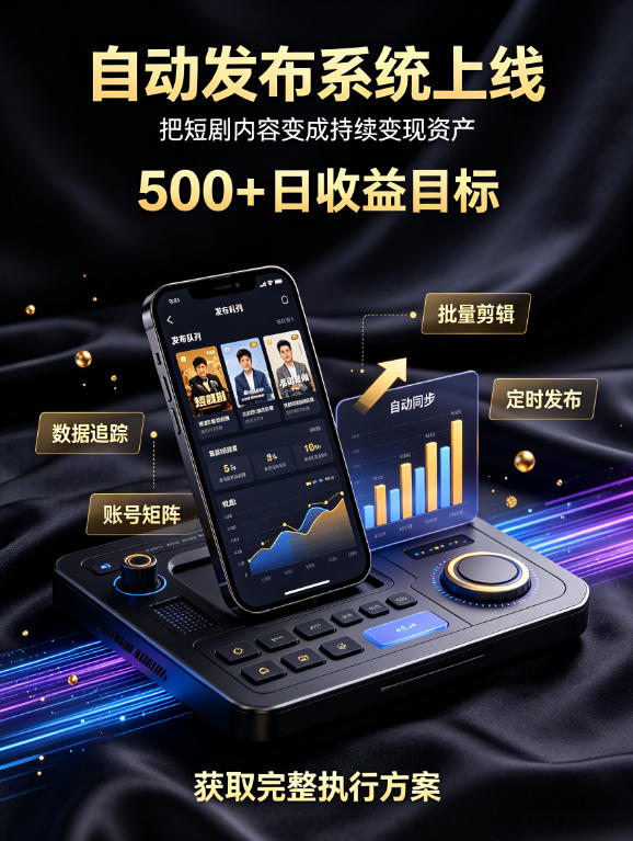 还在找靠谱线上副业?快手短剧项目,全程自动发布内容,不用熬夜做视频,轻松日入500+【揭秘】网创吧-网创项目资源站-副业项目-创业项目-搞钱项目网创吧