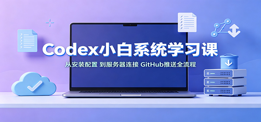 Codex小白系统学习课：小从安装配置，到服务器连接、GitHub推送全流程网创吧-网创项目资源站-副业项目-创业项目-搞钱项目网创吧