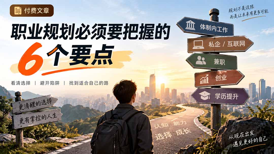 (20422期)付费文章:职业规划必须要把握的6个要点网创吧-网创项目资源站-副业项目-创业项目-搞钱项目网创吧