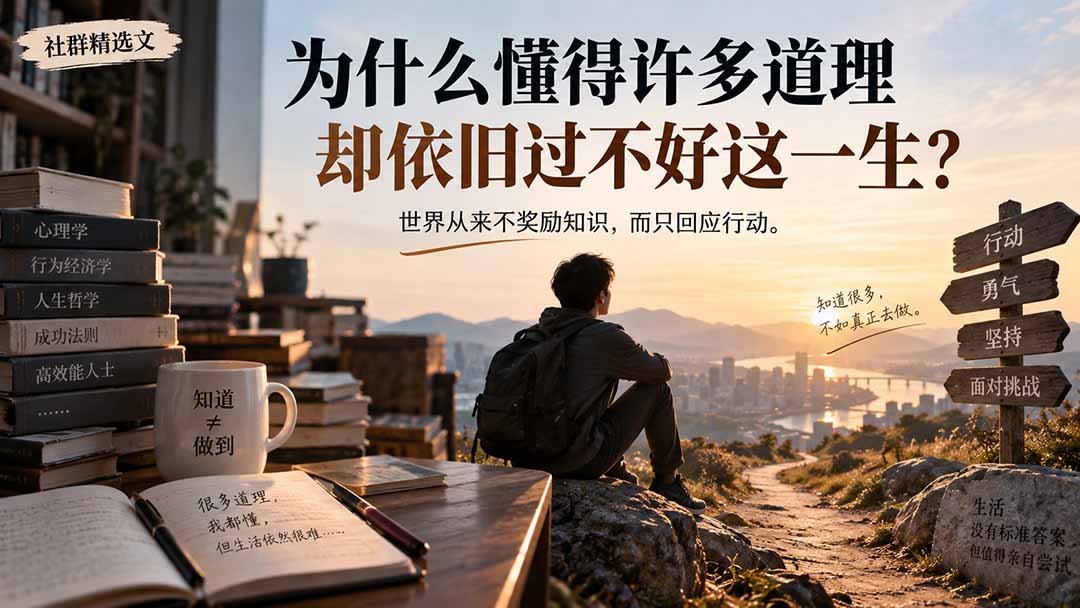 (20462期)社群精选文:为什么懂得许多道理却依旧过不好这一生?网创吧-网创项目资源站-副业项目-创业项目-搞钱项目网创吧