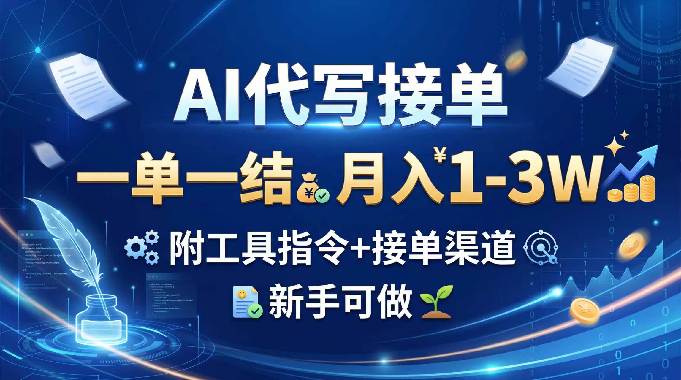 （20343期）AI代写接单，一单一结，月入1-3W，附工具指令+接单渠道，新手可做网创吧-网创项目资源站-副业项目-创业项目-搞钱项目网创吧