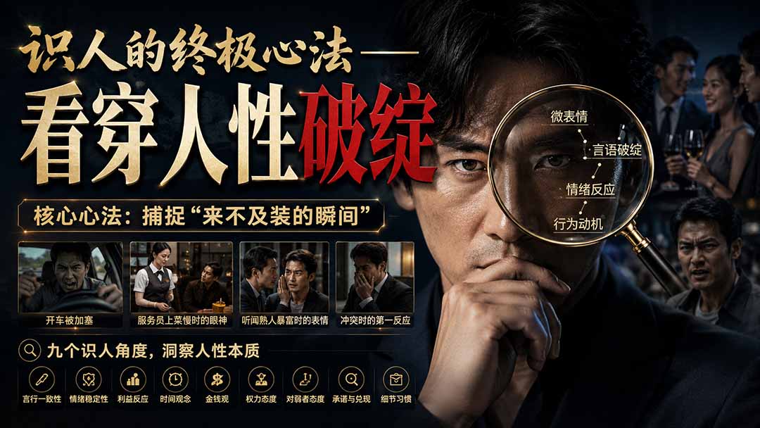 (20300期)付费文章:识人的终极心法——看穿人性破绽网创吧-网创项目资源站-副业项目-创业项目-搞钱项目网创吧