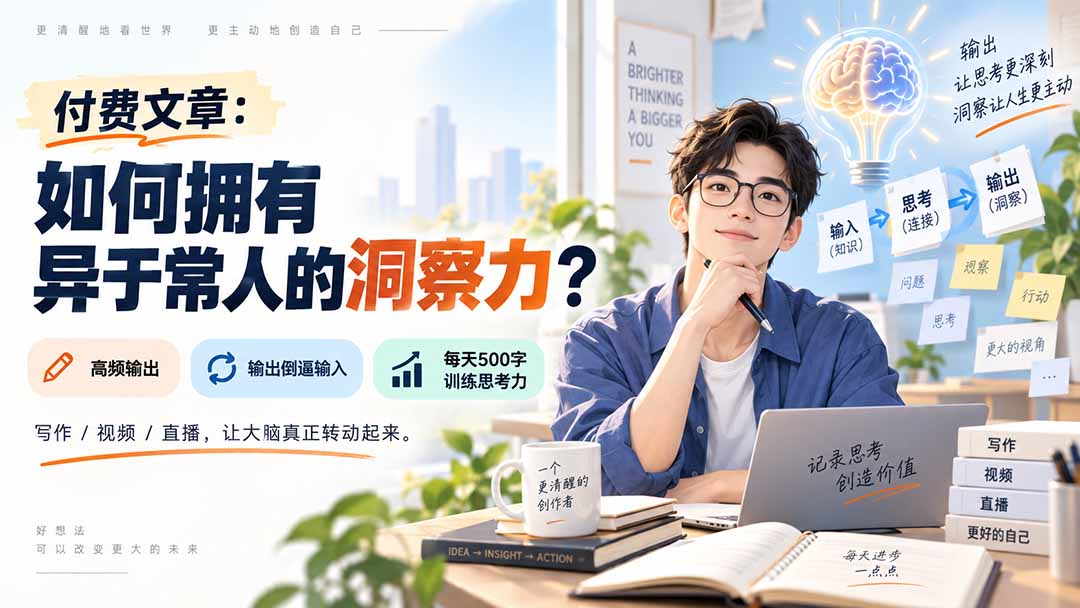 (20558期)付费文章:如何拥有异于常人的洞察力?网创吧-网创项目资源站-副业项目-创业项目-搞钱项目网创吧