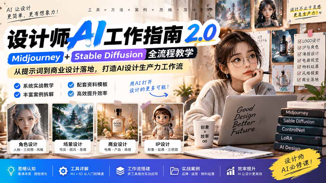 （20562期）《设计师AI工作指南 2.0》-无水印课：从思维落地，解锁 AI 设计生产力网创吧-网创项目资源站-副业项目-创业项目-搞钱项目网创吧