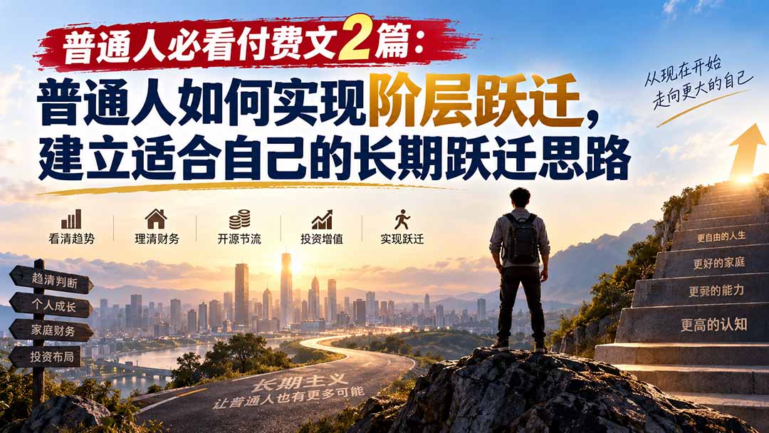 （20262期）普通人必看付费文2篇：普通人如何实现阶层跃迁，建立适合自己的长期跃迁思路网创吧-网创项目资源站-副业项目-创业项目-搞钱项目网创吧