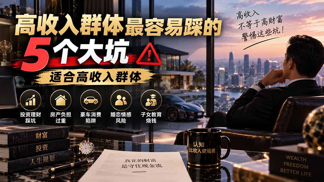 (20289期)付费文章:高收入群体最容易踩的5个大坑,适合高收入群体网创吧-网创项目资源站-副业项目-创业项目-搞钱项目网创吧
