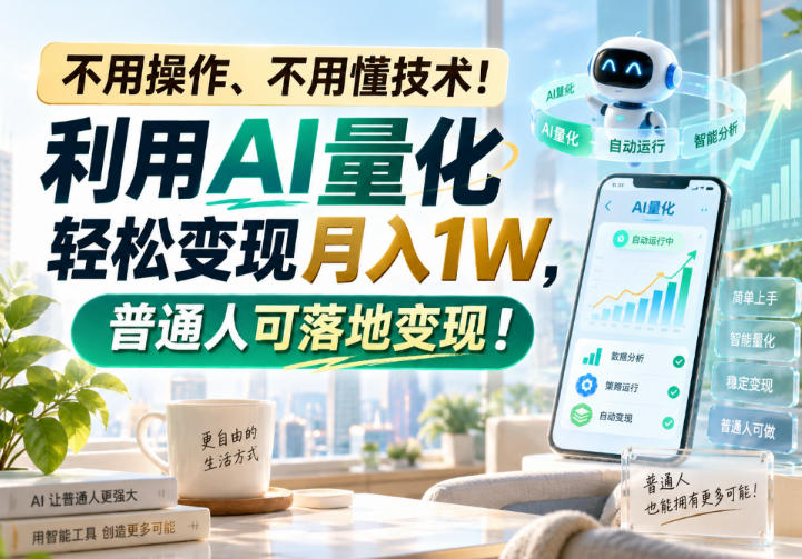 (20429期)利用AI量化轻松变现月入1W,普通人可落地变现,不用操作、不用懂技术!网创吧-网创项目资源站-副业项目-创业项目-搞钱项目网创吧