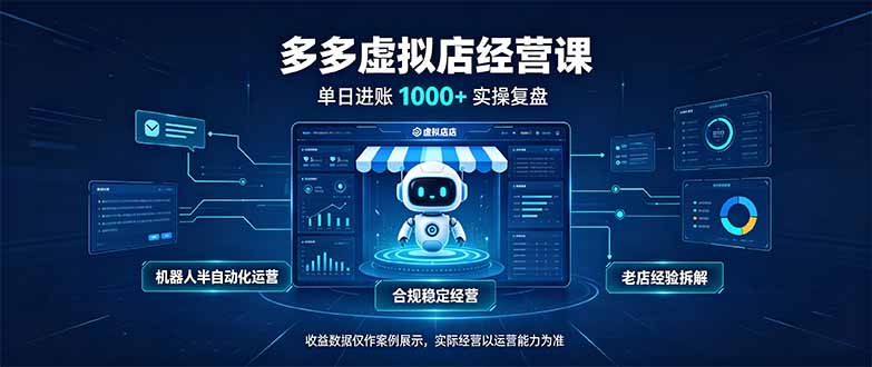 (20616期)单日进账1000+的多多虚拟店,合规稳定的老牌项目,机器人半自动化运营网创吧-网创项目资源站-副业项目-创业项目-搞钱项目网创吧