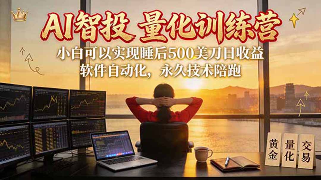 （20433期）AI智投EA量化训练营【第三期】，多策略智投+防爆技术+趋势分析 ，轻松上手，矩阵放大，长期稳定。网创吧-网创项目资源站-副业项目-创业项目-搞钱项目网创吧