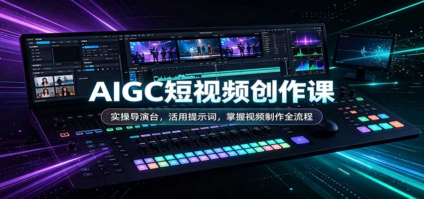 AIGC短视频创作课:实操导演台,活用提示词,掌握视频制作全流程网创吧-网创项目资源站-副业项目-创业项目-搞钱项目网创吧