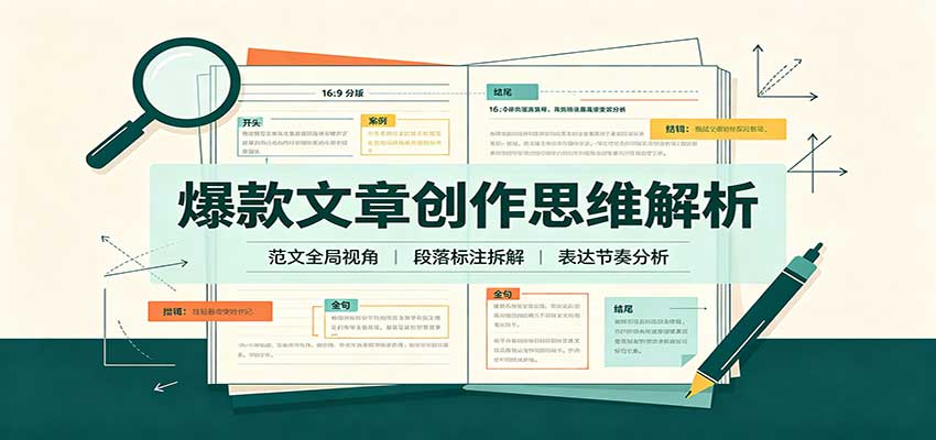 爆款文章创作思维解析：全局视角拆解范文，梳理行文逻辑，搭配真实拆文实操案例网创吧-网创项目资源站-副业项目-创业项目-搞钱项目网创吧