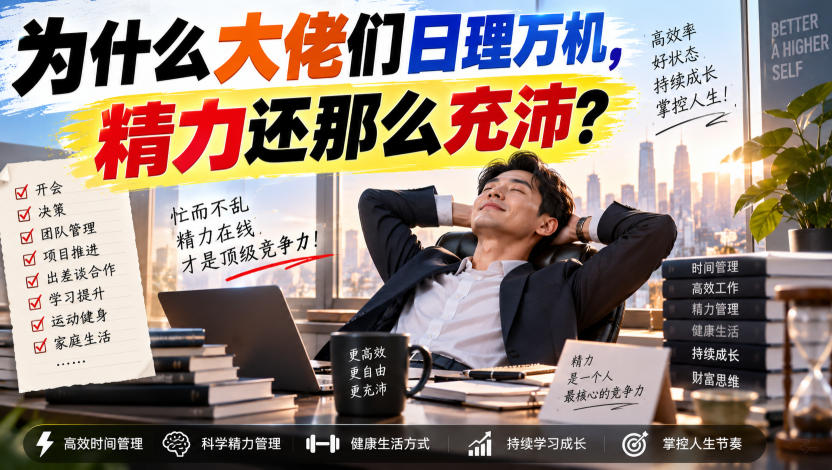 付费文章:为什么大佬们日理万机,精力还那么充沛?网创吧-网创项目资源站-副业项目-创业项目-搞钱项目网创吧
