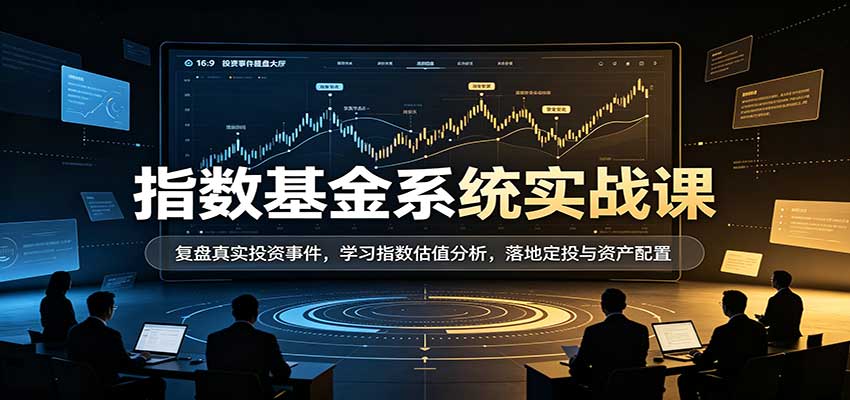 指数基金系统实战课：复盘真实投资事件，学习指数估值分析，落地定投与资产配置网创吧-网创项目资源站-副业项目-创业项目-搞钱项目网创吧