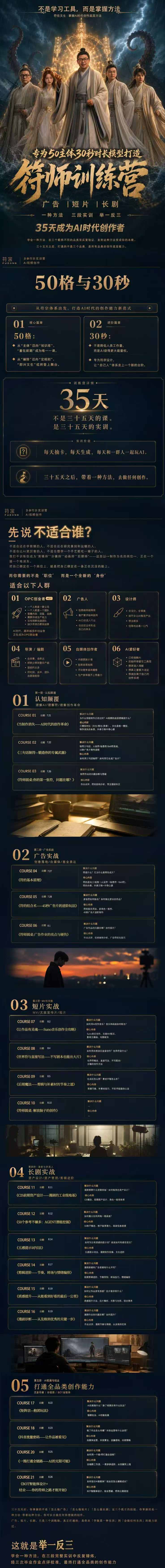 (20180期)符师训练营-35天成为AI时代创作者,广告+短片+漫剧+智能体四大实战方向,掌握从创意到上线的完整工作流网创吧-网创项目资源站-副业项目-创业项目-搞钱项目网创吧