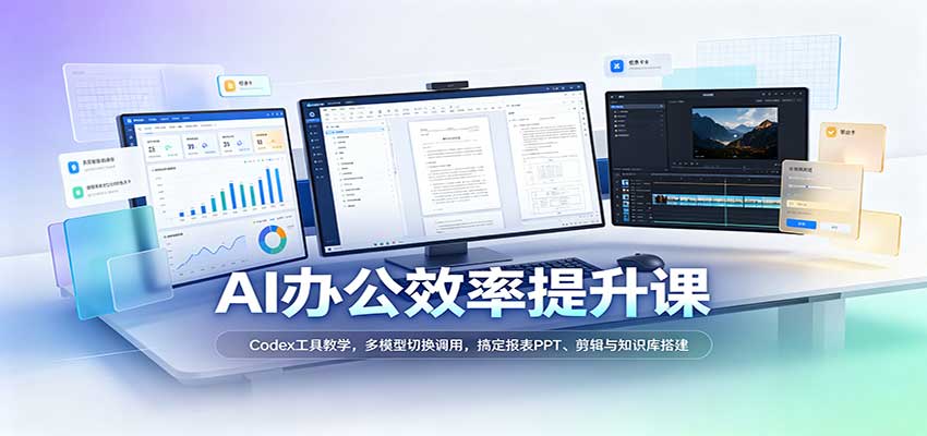 AI办公效率提升课:Codex工具教学,多模型切换调用,搞定报表PPT、剪辑与知识库搭建网创吧-网创项目资源站-副业项目-创业项目-搞钱项目网创吧