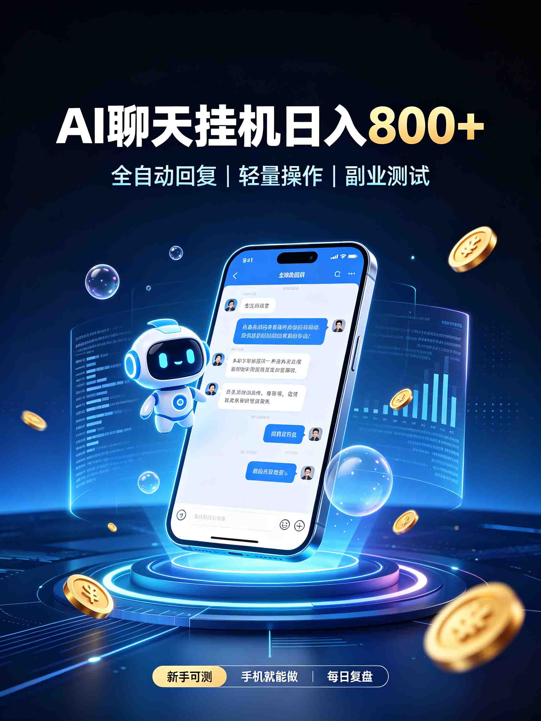 AI聊天挂机,日入800+,适用个人副业,工作室矩阵操作网创吧-网创项目资源站-副业项目-创业项目-搞钱项目网创吧