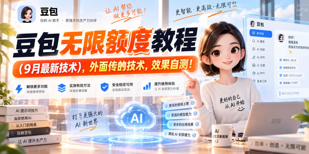 豆包无限额度教程(9月最新技术),外面传的技术,效果自测!网创吧-网创项目资源站-副业项目-创业项目-搞钱项目网创吧