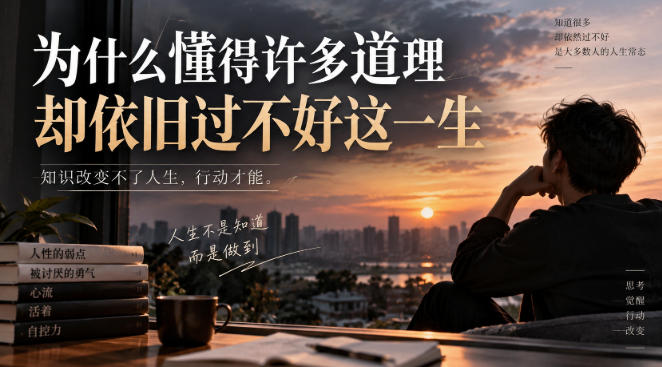 某社群精选文:为什么懂得许多道理却依旧过不好这一生?网创吧-网创项目资源站-副业项目-创业项目-搞钱项目网创吧