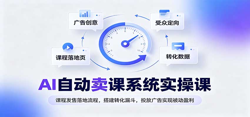 AI自动卖课系统实操课：课程发售落地流程，搭建转化漏斗，投放广告实现被动盈利网创吧-网创项目资源站-副业项目-创业项目-搞钱项目网创吧