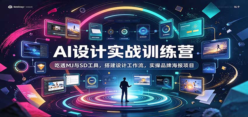 AI设计实战训练营：吃透MJ与SD工具，搭建设计工作流，实操品牌海报项目网创吧-网创项目资源站-副业项目-创业项目-搞钱项目网创吧