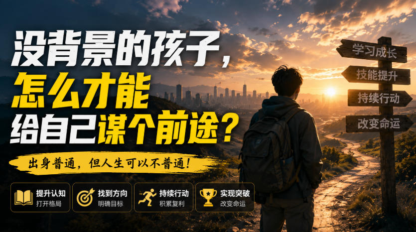 付费文章:没背景的孩子,怎么才能给自己谋个前途?网创吧-网创项目资源站-副业项目-创业项目-搞钱项目网创吧