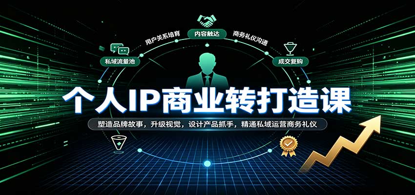 个人IP商业打造课：塑造品牌故事，升级视觉，设计产品抓手，精通私域运营商务礼仪网创吧-网创项目资源站-副业项目-创业项目-搞钱项目网创吧