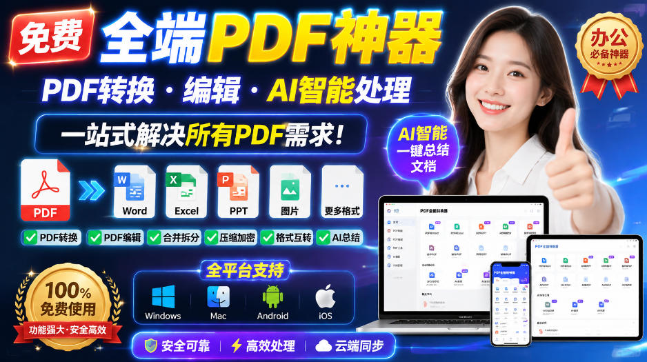 免费全端PDF神器,PDF转换·编辑·AI智能处理,一站式解决所有PDF需求!网创吧-网创项目资源站-副业项目-创业项目-搞钱项目网创吧