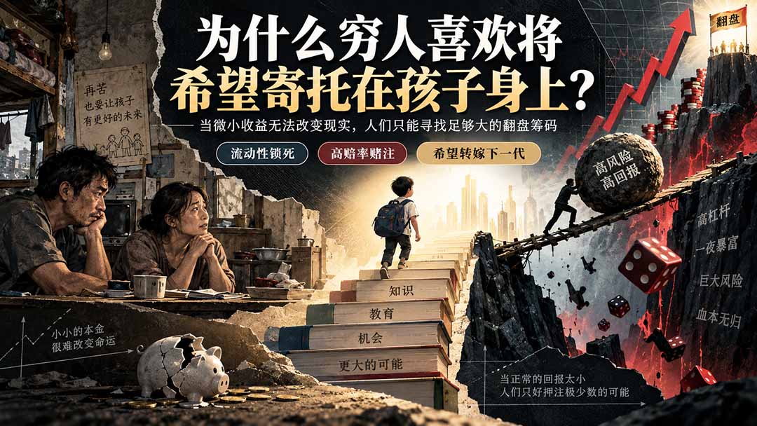 社群精品文章:为什么穷人喜欢将希望寄托在孩子身上?网创吧-网创项目资源站-副业项目-创业项目-搞钱项目网创吧