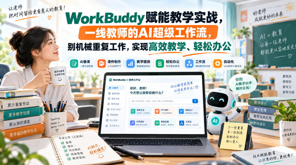WorkBuddy赋能教学实战,一线教师的AI超级工作流,别机械重复工作,实现高效教学、轻松办公网创吧-网创项目资源站-副业项目-创业项目-搞钱项目网创吧