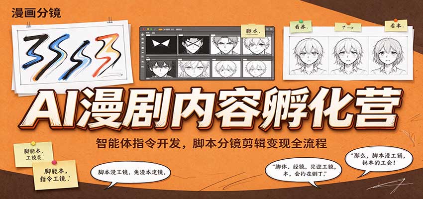 AI漫剧内容孵化营：智能体指令开发，脚本分镜剪辑变现全流程网创吧-网创项目资源站-副业项目-创业项目-搞钱项目网创吧