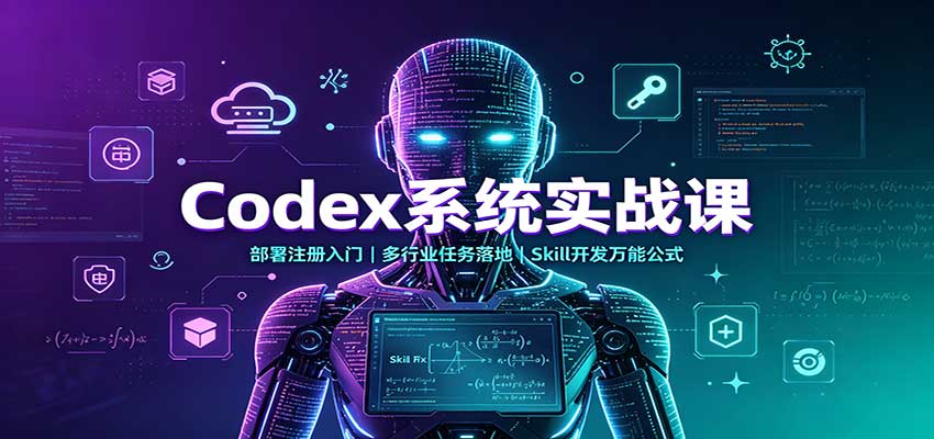 Codex系统实战课：部署注册入门，多行业任务落地，Skill开发万能公式网创吧-网创项目资源站-副业项目-创业项目-搞钱项目网创吧