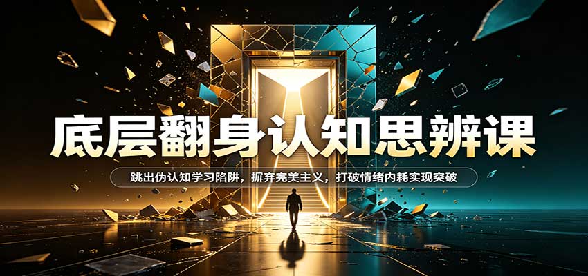 底层翻身认知思辨课:跳出伪认知学习陷阱,摒弃完美主义,打破情绪内耗实现突破网创吧-网创项目资源站-副业项目-创业项目-搞钱项目网创吧