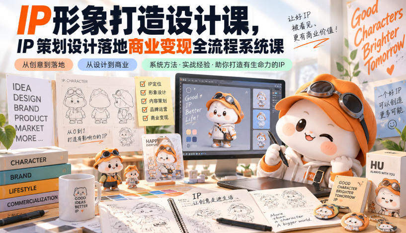 IP形象打造设计课,IP策划设计落地商业变现全流程系统课网创吧-网创项目资源站-副业项目-创业项目-搞钱项目网创吧