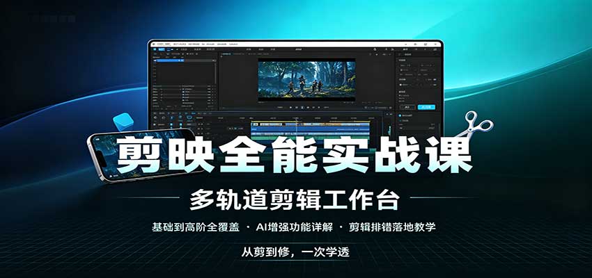 剪映全能实战课:基础到高阶全覆盖,AI增强功能,剪辑排错落地教学网创吧-网创项目资源站-副业项目-创业项目-搞钱项目网创吧