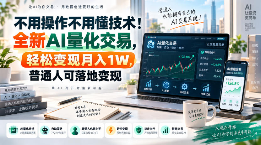 不用操作不用懂技术!全新AI量化交易,轻松变现月入1W,普通人可落地变现!【揭秘】网创吧-网创项目资源站-副业项目-创业项目-搞钱项目网创吧