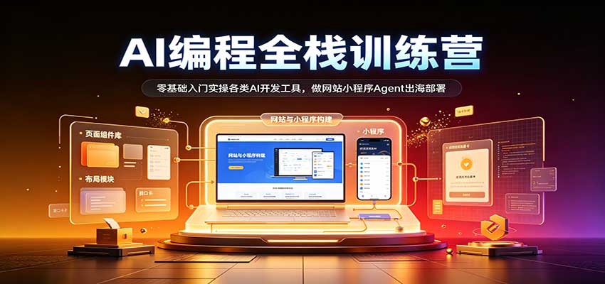 AI编程全栈训练营::零基础入门实操各类AI开发工具,做网站小程序Agent出海部署网创吧-网创项目资源站-副业项目-创业项目-搞钱项目网创吧