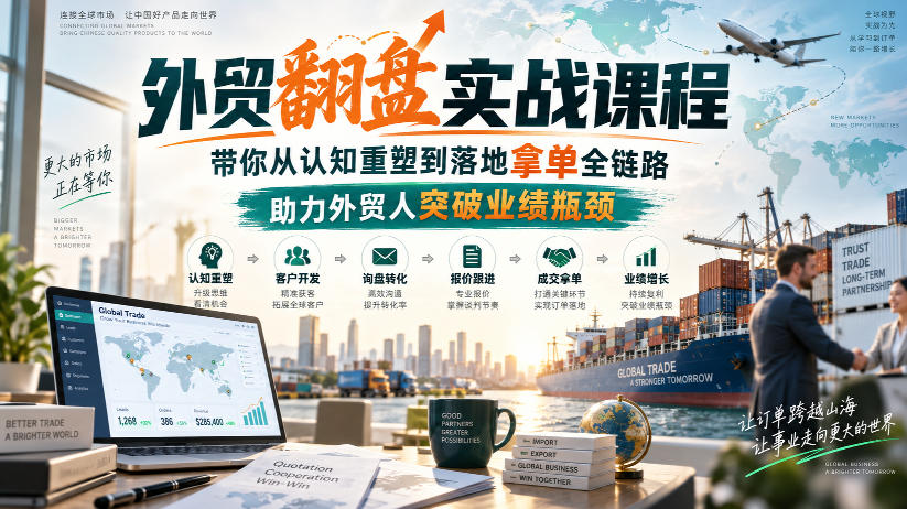 外贸翻盘实战课程,带你从认知重塑到落地拿单全链路,助力外贸人突破业绩瓶颈网创吧-网创项目资源站-副业项目-创业项目-搞钱项目网创吧