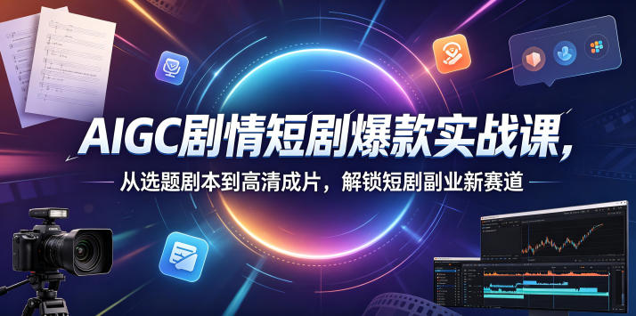 AIGC剧情短剧爆款实战课,从选题剧本到高清成片,解锁短剧副业新赛道(更新0906)网创吧-网创项目资源站-副业项目-创业项目-搞钱项目网创吧
