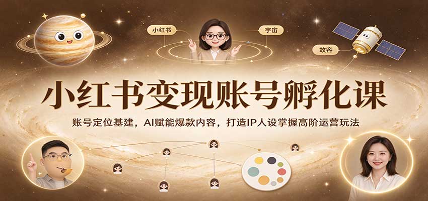 小红书变现账号孵化课:账号定位基建,AI赋能爆款内容,打造IP人设掌握高阶运营玩法网创吧-网创项目资源站-副业项目-创业项目-搞钱项目网创吧